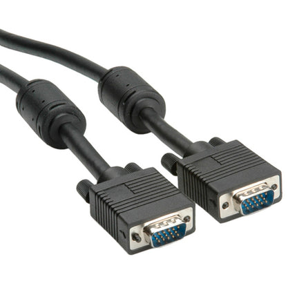 ROLINE HQ VGA CABLE  + FERRITE + DDC, HD15, M/M, 6 M NERO