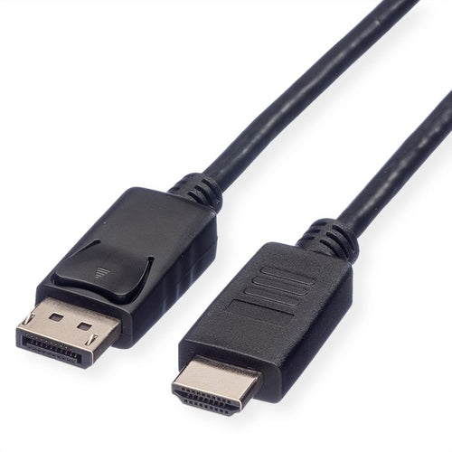 ROLINE GREEN DISPLAYPORT CABLE, DP - HDTV, M/M, BLACK, 1M