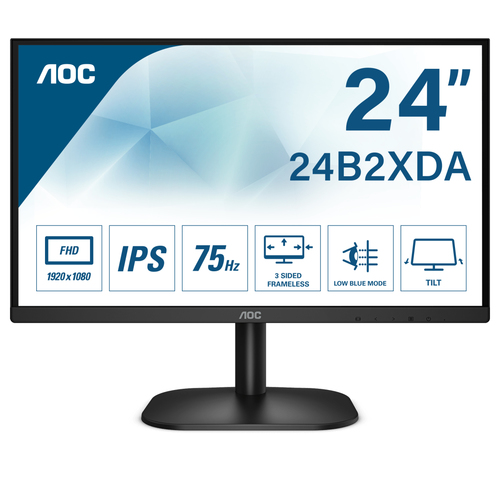 AOC MONITOR 23,8 LED VA 16:9 FHD 250 CDM, VGA/DVI/HDMI, MULTIMEDIALE  TS