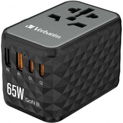 VERBATIM ADATTATORE UNIVERSALE DA VIAGGIO UTA-05 GAN III UNIVERSAL TRAVEL ADAPTER WITH 2 X USB-C PD