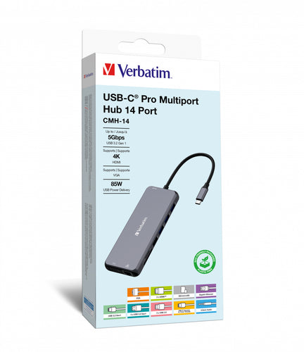 VERBATIM USB-C PRO MULTIPORTE HUB 14 PORTE