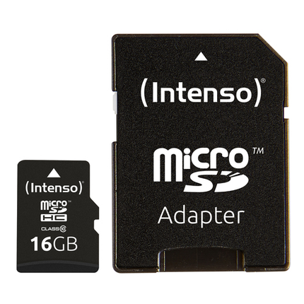 INTENSO MICRO SDHC 16GB CLASSE 10 + ADATTATORE SD