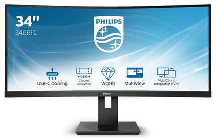 PHILIPS MONITOR CURVO 34 VA 21:9 WQHD 5MS 300CDM, DP/HDMI, USB-C, ALTEZZA, MULTIMEDIALE