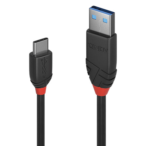 LINDY CAVO USB 3.1 TIPO C A A 3A BLACK LINE, 0.5M