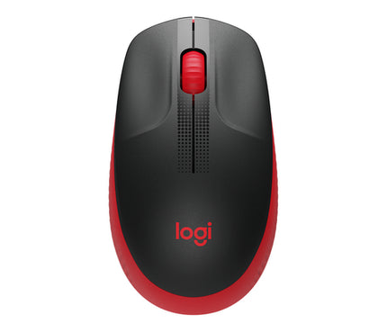 LOGITECH MOUSE WIRELESS M190 FULL-SIZE, OTTICO, USB, ROSSO