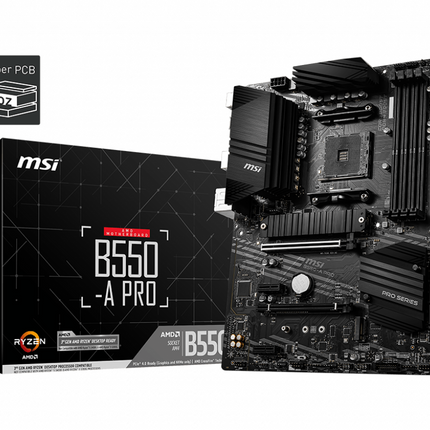 MSI MB AMD B550, B550-A PRO, AM4, 4DDR4 2PCI-E 2M2 6SATA3