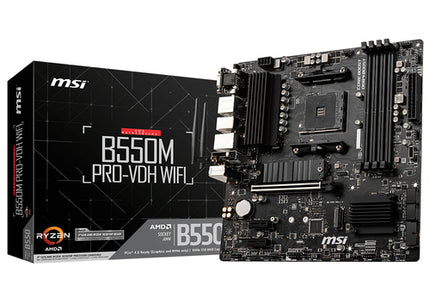 MSI MB AMD B550, B550M PRO-VDH WIFI, AM4, 4DDR4, 1PCI-Ex16, 2PCI-Ex1, 2M2, 4SATA3 MATX