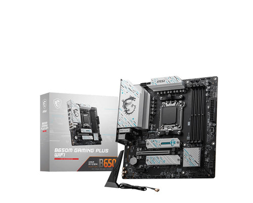 MSI MB AMD B650, B650M GAMING PLUS WIFI, AM5, 4DDR5, 1PCI-Ex16,2PCI-Ex1,2M.2,4SATA3,5USB3.2 Gen2,6US