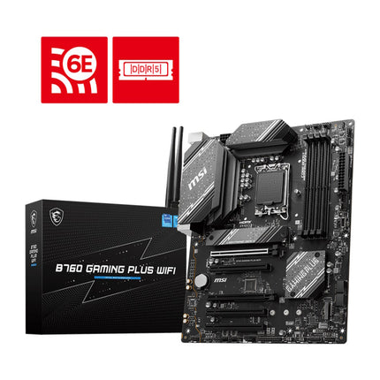 MSI MB B760, B760M GAMING PLUS, LGA1700,4DDR5,2PCI-EX16,1PCI-EX1,2M.2,4SATA3,2USB3.2 GEN2,7US