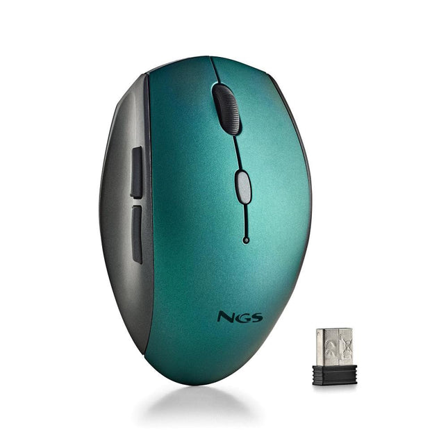 NGS MOUSE BLU ERGONOMICO SENZAFILI E BOTTONI SILENZIOSI