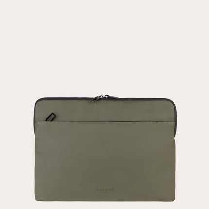 TUCANO CUSTODIA PER MACBOOK AIR 15&#34; E LAPTOP FINO A 14&#34;,WATERPROOF,CON TASCA PER ACCESSORI,VERDE MIL