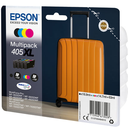 EPSON CARTUCCIA VALIGIA 405 MULTICOLOR (NERO+COLORE) INKJET ALTA CAPACITA C13T05H64010 NO BLISTER