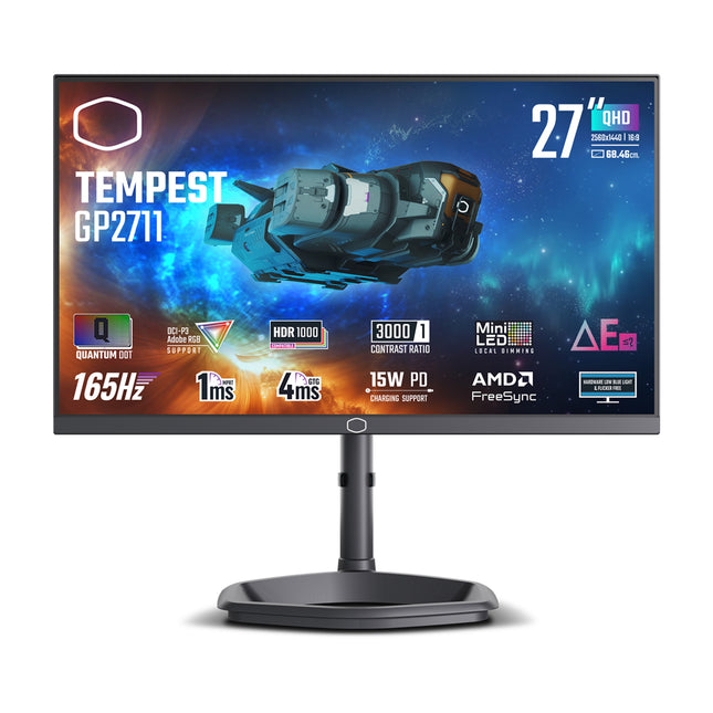 COOLER MASTER MONITOR GAMING 27 LED VA 16:9 QHD 1MS 165HZ, PIVOT, USB-C, DP/2HDMI, MULTIMEDIALE, TEMPEST GP2711