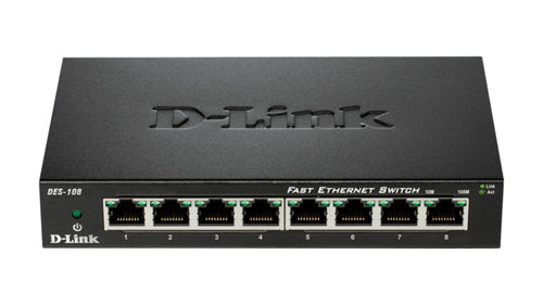 D-LINK SWITCH 8 PORTE 10/100 CASE METALLICO