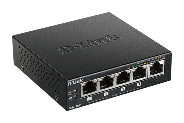 D-LINK SWITCH 5 PORTE GIGABIT POE+ DESKTOP