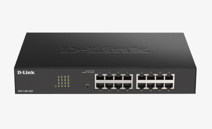 D-LINK SWITCH 16 PORTE GIGABIT SMART MANAGED, FANLESS, 802.1Q VLAN, 802.1p QoS, 11 RACKMOUNT INSTALLATION