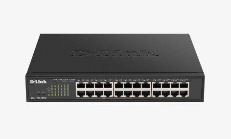 D-LINK SWITCH POE 24 PORTE GIGABIT SMART MANAGED, FANLESS, 802.1Q VLAN, 802.1p QoS, 11 RACKMOUNT INSTALLATION