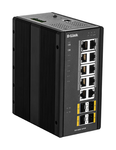 D-LINK SWITCH INDUSTRIALE 14 PORTE L2 MANAGED 10XGIGABIT BASE-T POE, 4X SFP