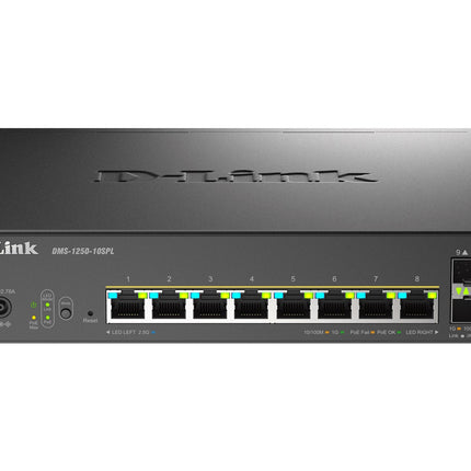 D-LINK SWITCH 10-PORT MULTI-GIGABIT SMART MANAGED POE+  INCLUDING 8 MULTI-GIGABIT 2.5G POE AND 2 10G