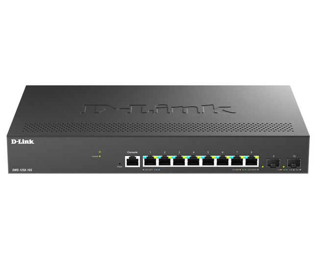 D-LINK SWITCH 10-PORT MULTI-GIGABIT SMART MANAGED SWITCH INCLUDING 8 MULTI-GIGABIT 2.5G AND 2 10G SF