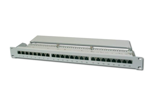 DIGITUS PANNELLO PATCH 19&#34; SCHERMATO 16 PORTE 8 POLI RJ45 PER RETI CATEGORIA 6 - 1 UNITA GRIGIO