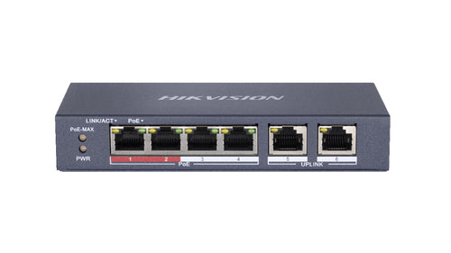 HIKVISION SWITCH 8 PORT GIGABIT UNMANAGED POE SWITCH 1 GIGABIT RJ45 UPLINK PORT, 1 GIGABIT SFP UPLIN