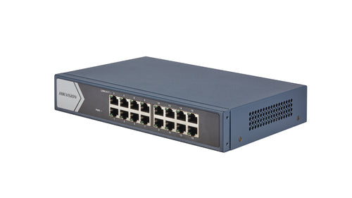 HIKVISION SWITCH 16 PORT GIGABIT UNMANAGED SWITCH 16  GIGABIT RJ45 PORTS, 19-INCH RACK-MOUNTABLE STE