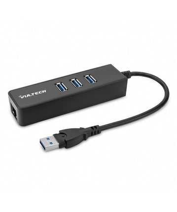 VULTECH HUB 3 PORTE USB 3.0 5 GBPS E PORTA RJ45 GUGABIT