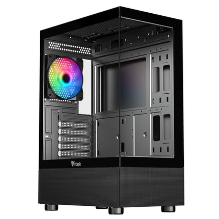 ITEK CASE SHOWBUI 33B, GAMING TOWER ATX, 12CM ARGB FAN, USB3, SIDE  FRONT PANEL TEMP GLASS