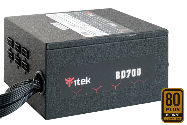 ITEK ALIMENTATORE BD700 - 700W, 80PLUS BRONZE, PFC ATTIVO, VENTOLA HDB 12CM, DC TO DC, SEMI MODULARE