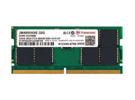 TRANSCEND RAM 16GB JM DDR5 4800 SO-DIMM 1Rx8 2Gx8 CL40 1.1V