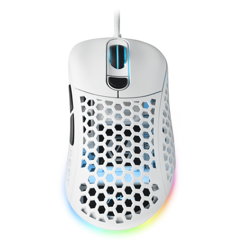 SHARKOON MOUSE GAMING LIGHT2-200, WHITE, 16000 DPI MAX, RGB, 6 TASTI, USB 1.8MT, BIANCO