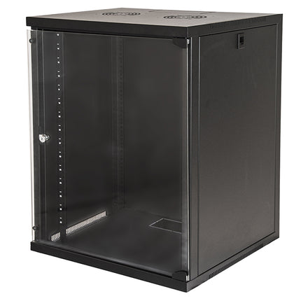 LINK ARMADIO RACK 19 15 UNITA DA MURO (A)750X (L)540 X PROFONDITA 600 MM. COLORE NERO PORTA VETRO