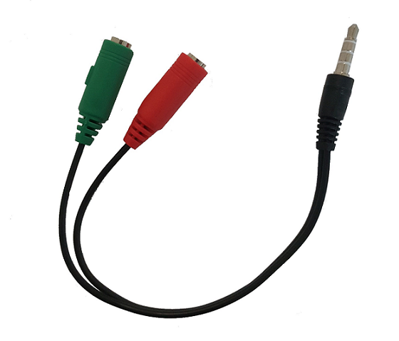 LINK SDOPPIATORE AUDIO PER CUFFIE E MICROFONO CON DOPPIO CONNETTORE AUDIO 3,5MM SU SINGOLO CONNETTOR