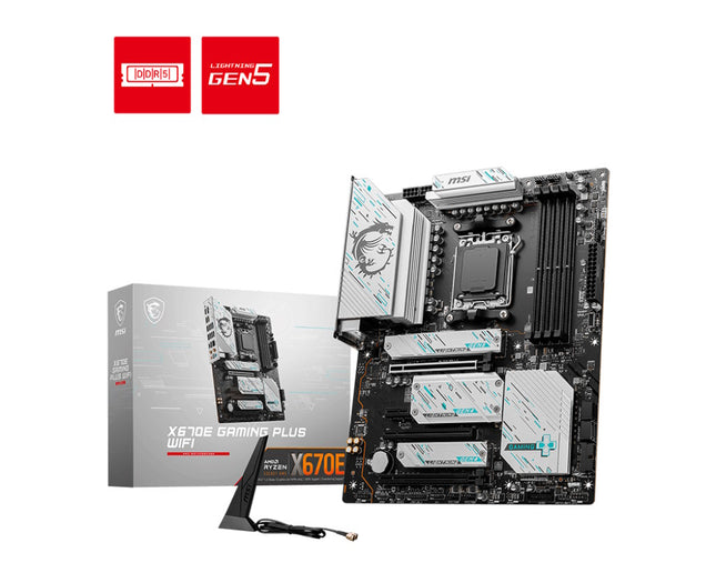 MSI MB X670, X670E GAMING PLUS, AM5,4DDR5,3PCI-Ex16,1PCI-Ex1,4M.2,4SATA3,1USB3.2Gen