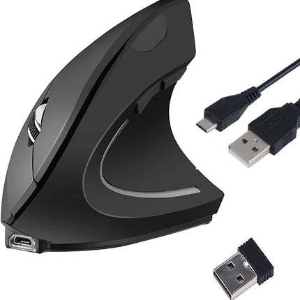 TUCANO MOUSE VERTICALE ERGONOMICO WIRELESS RICARICABILE,6 TASTI, NERO