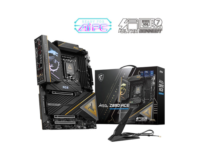 MSI MB MEG Z890 ACE GAMING, STD MEG Z890 ACE,Z890,LGA1851,4DDR5, 3PCI-EX16,5M.2, 2TBT4,1USB3.2 GEN2X