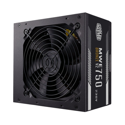 COOLER MASTER ALIMENTATORE MWE 750W V2 230V 80PLUS BRONZE ATX 120MM FAN ACTIVE, NON MODULARE