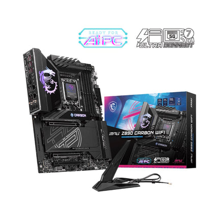 MSI MB MPG Z890 CARBON WIFI GAMING, STD MPG Z890 CARBON WIFI,Z890,LGA1851,4DDR5,3PCIEX16,5M.2,2TBT4,