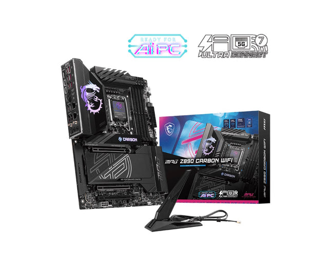 MSI MB MPG Z890 CARBON WIFI GAMING, STD MPG Z890 CARBON WIFI,Z890,LGA1851,4DDR5,3PCIEX16,5M.2,2TBT4,