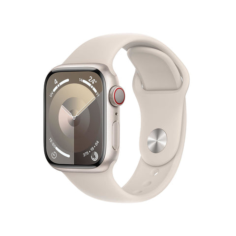 APPLE WATCH SERIES9 GPS + CELLULAR 41MM STARLIGHT ALUMINIUM CASE WITH STARLIGHT SPORT BAND - S/M