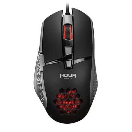 NOUA MOUSE GAMING ROKA CAVO USB NERO E GRAFICHE ROSSE 8 TASTI