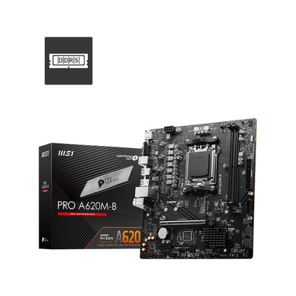 MSI MB AMD PRO A620M-B,A620,AM5,2DDR5,1PCI-EX16,1PCI-EX1,1M.2,4SATA3,6USB3.2 GEN1,6USB2.0