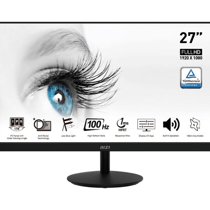 MSI MONITOR 27 LED IPS 16:9 FHD 1MS 100Hz, VGA/DP/HDMI, MULTIMEDIALE