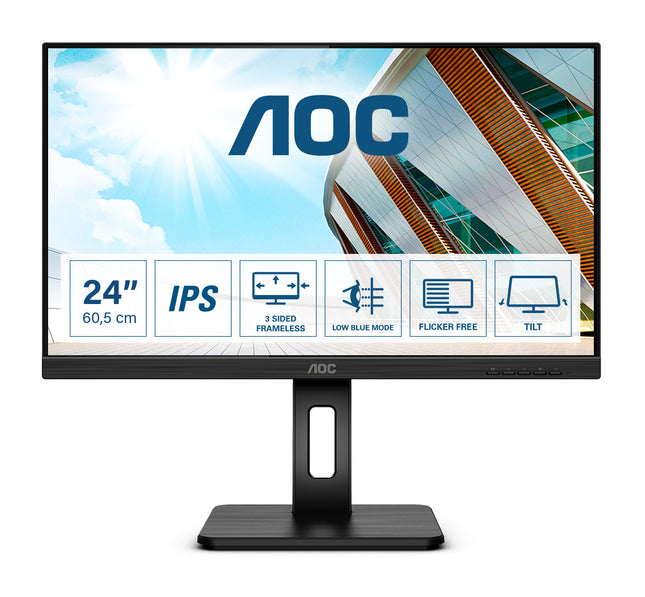 AOC MONITOR 23,8 LED IPS QHD 16:9 4MS 250 CDM, PIVOT, VGA/DP/DVI/HDMI, MULTIMEDIALE