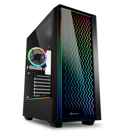 SHARKOON CASE RGB LIT 200, ATX, 7 SLOTS EXPANSION, 2 USB 3.0, 1 USB 2.0, DRIVE BAY 2X3.5 - 6X2.5, 1X120MM FAN