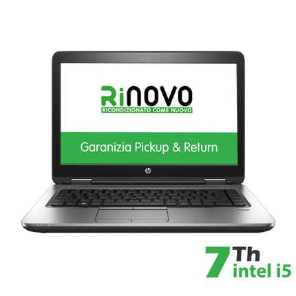 RINOVO NB HP PROBOOK 640 G3 I5-7X00 DDR 16GB SSD 240GB 14&#34; W10P GRADE A 1Y WARRANTY 3 MESI BATTERIA