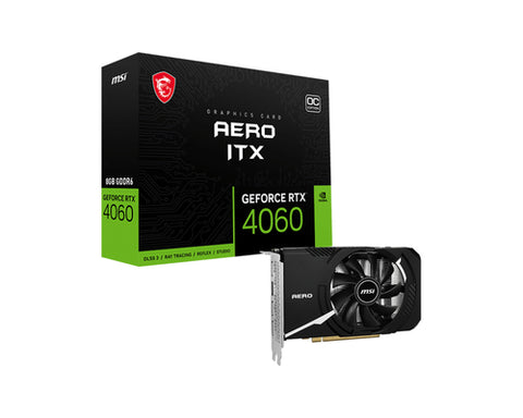 MSI VGA GEFORCE RTX 4060, RTX 4060 AERO ITX 8G OC, 8GB GDDR6, DP*3/HDMI, ATX, FAN, OC