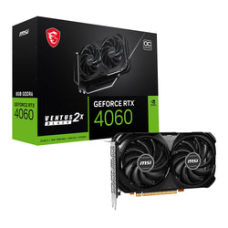 MSI VGA GEFORCE RTX 4060, RTX 4060 VENTUS 2X BLACK 8G OC, 8GB GDDR6, DP*3/HDMI, ATX, DUAL FAN, DLSS 3