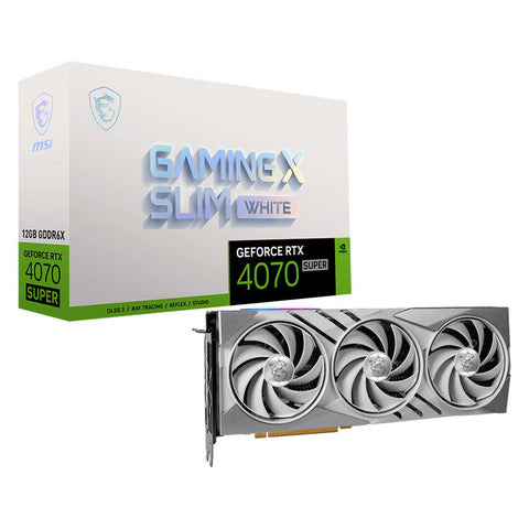 MSI VGA GEFORCE RTX 4070 SUPER, RTX 4070 SUPER 12G GAMING X SLIM WHITE, 12GB GDDR6X, DP*3/HDMI, ATX, TRI FROZEN, BIANCA